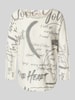 ZABAIONE Longsleeve mit 3/4- Arm und Statement-Print Offwhite