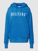 Mustang Hoodie mit Label-Print Modell 'Bianca' Aqua Blau