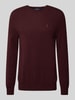 Polo Ralph Lauren Strickpullover aus Lanawolle mit Rundhalsausschnitt Bordeaux