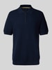 Christian Berg Men Regular Fit Poloshirt mit kurzem Reißverschluss Marine