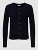 Christian Berg Woman Strickjacke mit Eingrifftaschen und Rundhalsausschnitt Dunkelblau