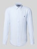 Polo Ralph Lauren Custom Fit Leinenhemd mit Button-Down-Kragen Hellblau