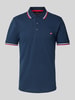 Christian Berg Men Poloshirt met labelstitching Donkerblauw