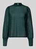 Vero Moda Regular Fit Spitzenbluse mit Mock Neck Modell 'BECCA' Bottle