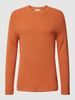 Selected Homme Regular Fit Strickpullover mit Strukturmuster Modell 'ROCKS' Rostrot