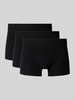 Bread & Boxers Boxershort met elastische band in een set van 3 stuks Zwart