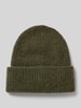 Selected Femme Beanie mit breiter Krempe Modell 'MALINE' Oliv Melange