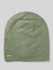 Seeberger Beanie met labeldetail Olijfgroen