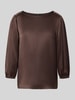 Marc Cain Loose Fit Langarmbluse aus reiner Seide Modell 'ADDITIONS' Mittelbraun