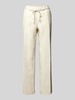 Brax Straight leg linnen broek met strikceintuur, model 'STYLE.FARINA' Beige
