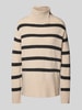 Christian Berg Woman Wollpullover mit Stehkragen Beige Melange