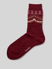 Falke Socken mit Kaschmir-Anteil und Strukturmuster Modell 'Specia' Bordeaux
