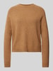 BOSS Gebreide pullover van alpacamix met ronde hals Camel