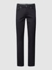 Christian Berg Men Hose mit Strukturmuster Schwarz