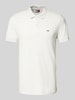 Tommy Jeans Slim fit poloshirt met logostitching Lichtgrijs gemêleerd