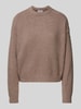 Jake*s Casual Oversized Strickpullover mit gerippten Abschlüssen Taupe