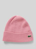 Lacoste Czapka beanie z imitacji dzianiny Różowy