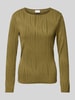 Vila Longsleeve mit Strukturmuster Modell 'NIRA' Oliv