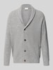 Profuomo Cardigan aus Woll-Mix mit Schalkragen Hellgrau