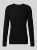 Christian Berg Men Strickpullover mit gerippten Abschlüssen Black