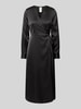YAS Midi-jurk in wikkellook, model 'PELLA' Zwart
