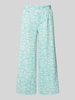ICHI Spodnie materiałowe z szeroką, skróconą nogawką model ‘Kate’ Miętowy