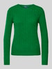 Polo Ralph Lauren Pullover met kabelpatroon, model 'JULIANNA' Donkergroen