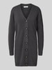 Christian Berg Woman Cardigan mit V-Ausschnitt und Knopfleiste Dunkelgrau