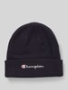 CHAMPION Muts in gebreide look met logostitching Marineblauw