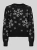 Vero Moda Regular Fit Weihnachtspullover mit Allover-Muster Modell 'NEWSNOWFROST' Black