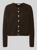 American Vintage Relaxed Fit Cardigan aus Woll-Alpaka-Mix Modell 'VITOW' Schoko