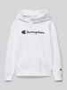 CHAMPION Hoodie mit Label-Stitching Weiss