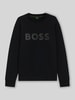 BOSS Green Regular fit sweatshirt van katoenmix, model 'SALBO' Zwart