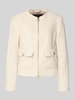 WHITE LABEL Blazer in Bouclé-Optik mit Rundhalsausschnitt Ecru