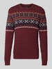 MCNEAL Strickpullover mit gerippten Abschlüssen Bordeaux
