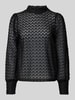 Vero Moda Regular fit kanten blouse met ballonmouwen, model 'BECCA' Zwart