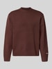Jack & Jones Gebreide pullover met labelstitching, model 'NORREBRO' Middenbruin