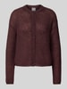 MM Regular Fit Strickjacke mit Mohair-Woll-Anteil Modell 'MEANDRO' Aubergine