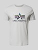 Alpha Industries T-Shirt mit Label-Print Modell 'Rainbow' Hellgrau