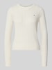 Tommy Jeans Regular Fit Strickpullover aus reiner Baumwolle Offwhite