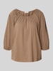 Christian Berg Woman Blusenshirt mit elastischen Abschlüssen Mittelbraun
