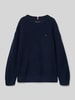 Tommy Hilfiger Teens Regular Fit Strickpullover aus Baumwoll-Mix Marine