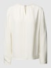 Calvin Klein Womenswear Bluse mit V-Ausschnitt Modell 'METAL BAR' Offwhite