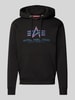 Alpha Industries Hoodie mit Label-Print Black