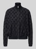 HUGO Oversized sweatjack van katoenmix, model 'TERRYMONOGRAM_JACKET' Zwart