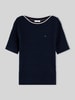 Tommy Hilfiger Regular Fit Pullover aus reiner Baumwolle mit kurzen Ärmeln Marine