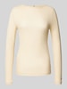 Tommy Hilfiger Shirt met lange mouwen en geribde ronde hals Offwhite