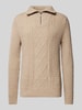 Jack & Jones Premium Gebreide pullover met korte ritssluiting, model 'BLUNORTH' Offwhite