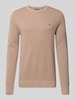 Tommy Hilfiger Regular fit gebreide pullover van zuiver katoen Taupe