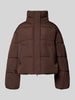 mbyM Regular Fit Steppjacke mit verdecktem Reißverschluss Modell 'Lezira' Dunkelbraun